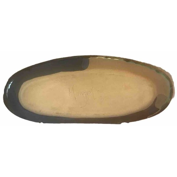 Mangum Pottery, Bread Bowl, 20”x 8 1/2” Abstract, Signed And Dated By The Artist - Picture 4 of 6